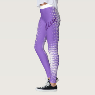 Stor skripttext med vit punkt Mönster på Pastel Leggings