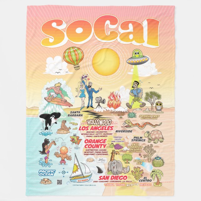 Stor SoCal Fleece Blanket (Framsidan)