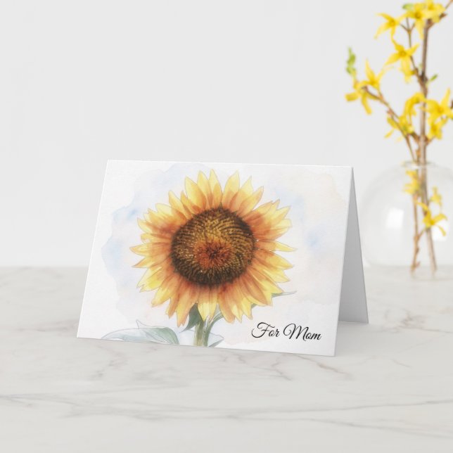Stor solros blomma konst mors dag kort (Gul blomma)