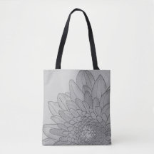 Stor solrosgrafik, Grått | Tote Bag