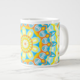 Stor sommar mandala ljus boho överstor kaffekopp jumbo mugg