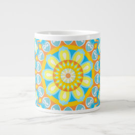 Stor sommar mandala ljus boho överstor kaffekopp jumbo mugg