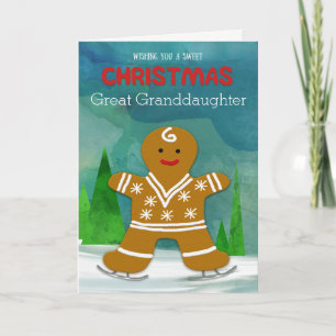 Stor- sondotterjulpepparkaksgubbe helgkort