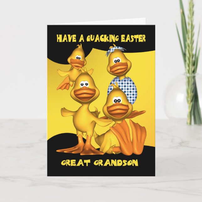 Stor- sonson, påskkort med roliga ankor helgkort (Framsida)