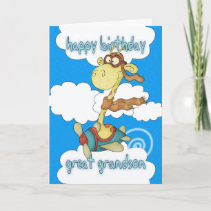 Stor- sonsonflygplan/flygplangiraff Birthd Kort