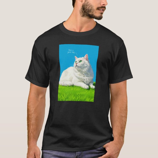 Stor söt katt t shirt (Framsida)