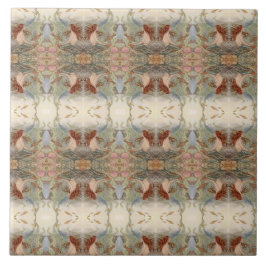 Stor spegel avbildad sjöjungfru kakelplatta