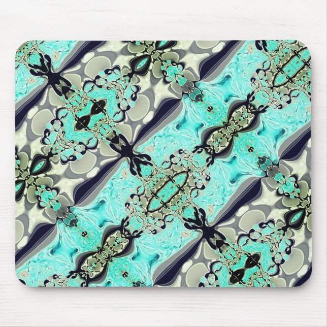 Stor spegling av akvamarin och grått shades thro musmatta (Framsidan)