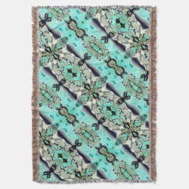 Stor spegling av akvamarin- och grått-skuggor filt