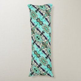 Stor spegling av akvamarin- och grått-skuggor kroppskudde