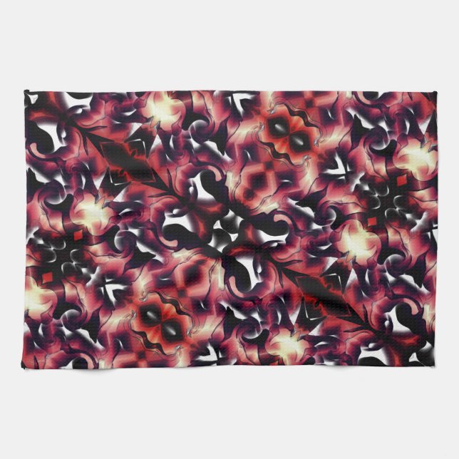 Stor spegling av lätt skulpterad, på vitt kökshandduk (Horisontell)