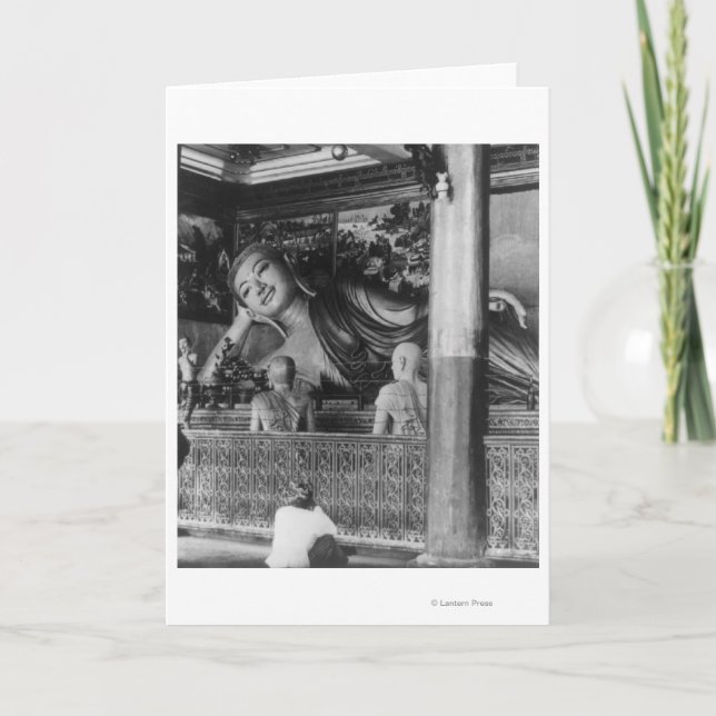 Stor staty av Buddha i Thailand Kort (Framsida)