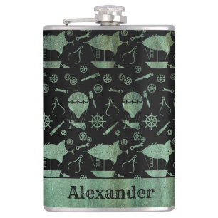 Stor Steampunk Verdigris Airship Theme Anpassnings Fickplunta