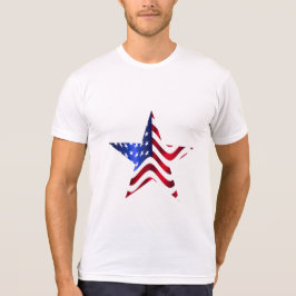 Stor stjärna med flaggdesign, 4 juli t shirt