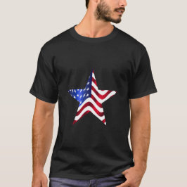 Stor stjärna med flaggdesign, 4 juli t shirt
