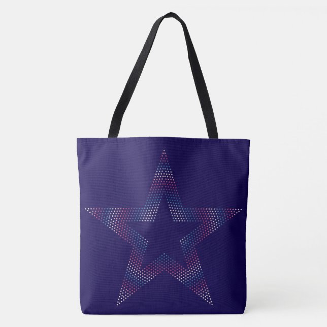 stor stjärna på blå Totebag Tygkasse (Framsida)