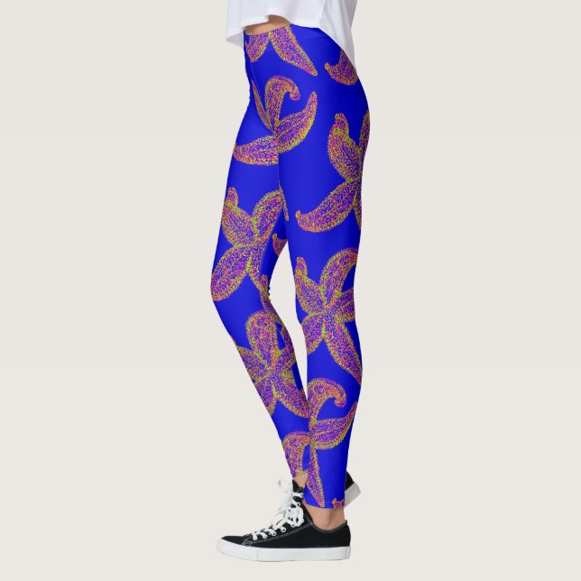 Stor stjärnfisk Thunder_Cove blå Leggings (Vänster)