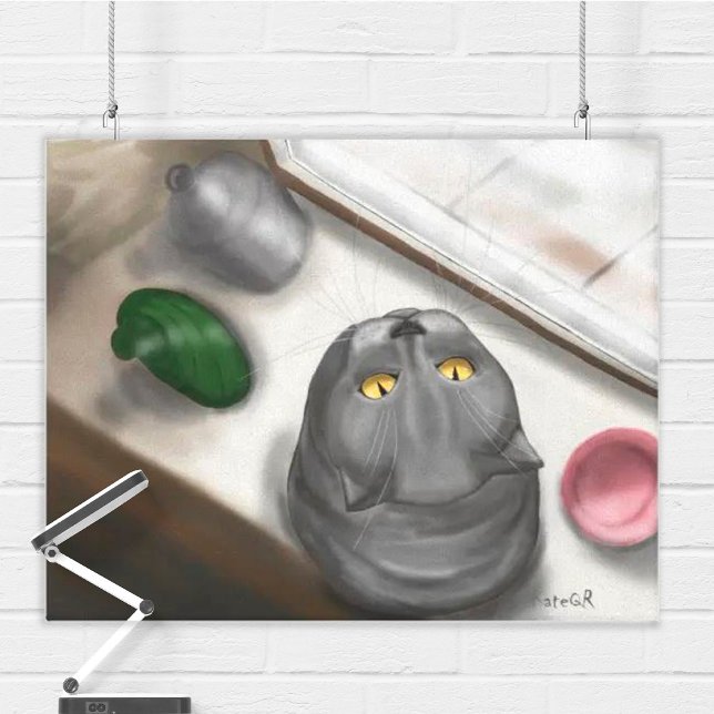 Stor stor grått-katt. С Ozy bild. Canvastryck (Skapare uppladdad)