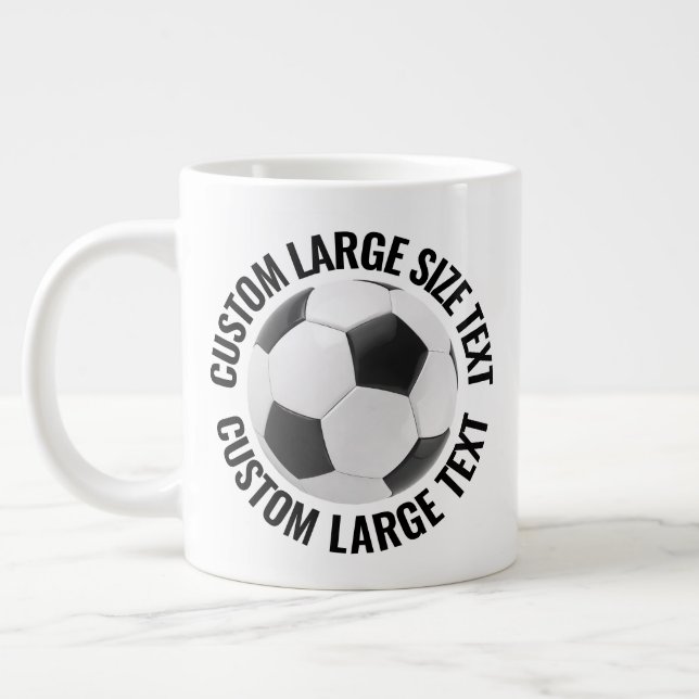 Stor Storlek Personlig Text Fotboll Anpassad Jumbo Mugg (Vänster)