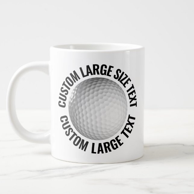 Stor Storlek Personlig Text Golfboll Anpassad Jumbo Mugg (Vänster)