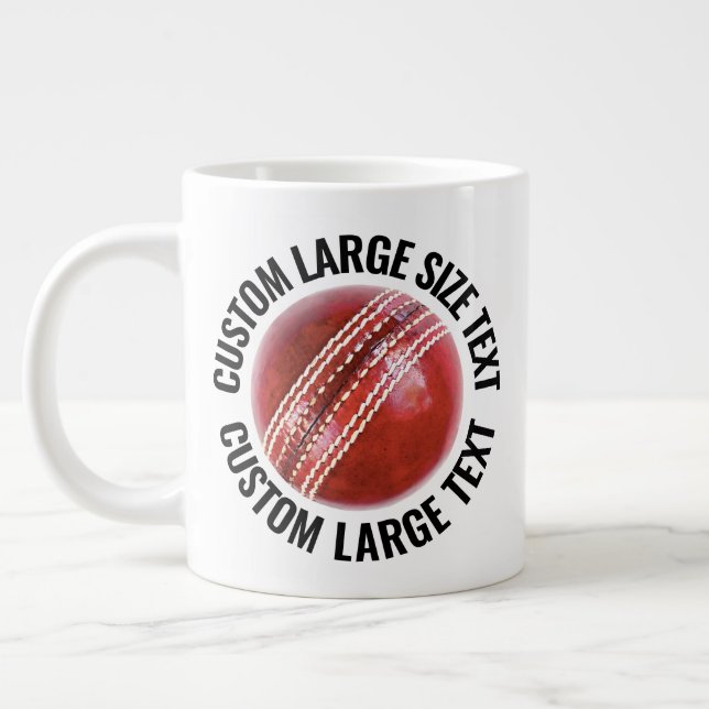 Stor storlek Personlig text Jätte Cricket-mugg Jumbo Mugg (Vänster)
