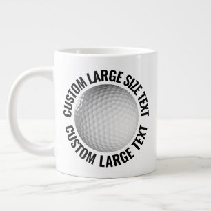 Stor storlek Personlig text Jätte Golfmugg 0,6l Jumbo Mugg