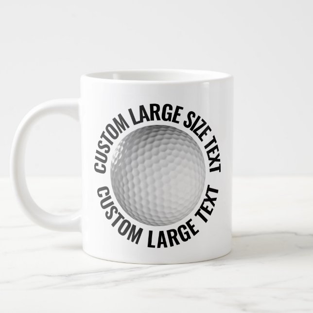 Stor storlek Personlig text Jätte Golfmugg 0,6l Jumbo Mugg (Vänster)