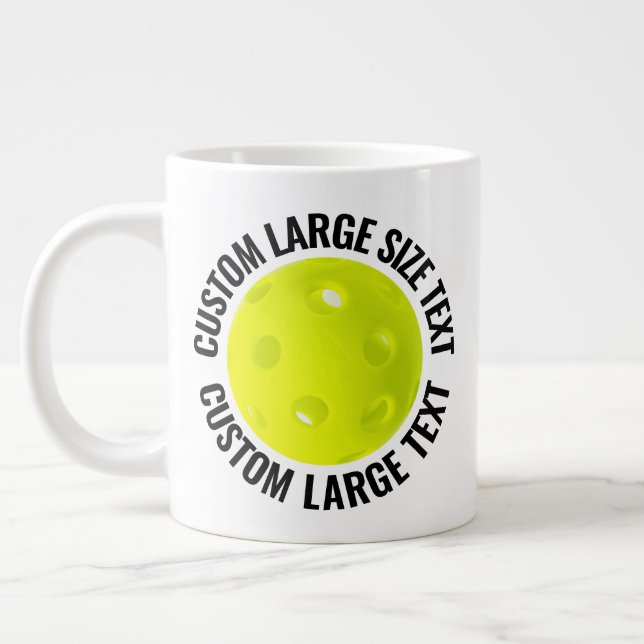Stor Storlek Personlig Text Pickleball Anpassad Jumbo Mugg (Vänster)