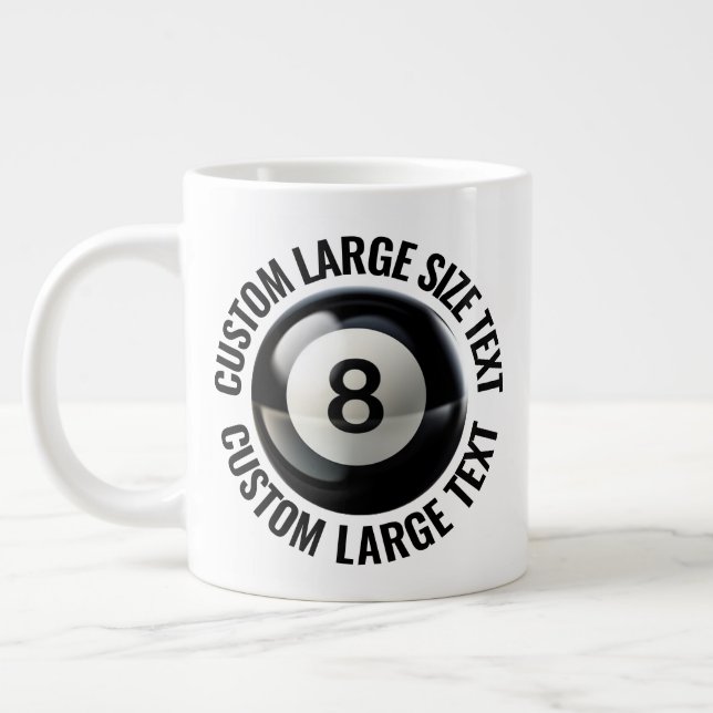 Stor Storlek Personlig Text Pool 8 Boll Anpassad Jumbo Mugg (Vänster)