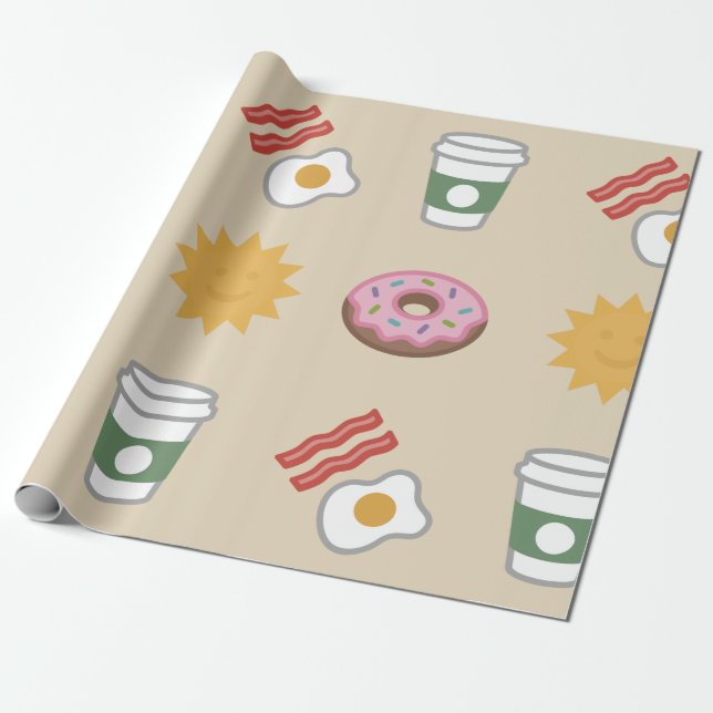 Stor Sunshine Breakfast Wrapping Papprare Presentpapper (Utrullad)