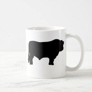 stor svart angus tjur kaffemugg