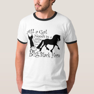 Stor svart häst t-shirt