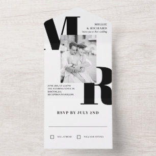 Stor svart initial typografi foto bröllop