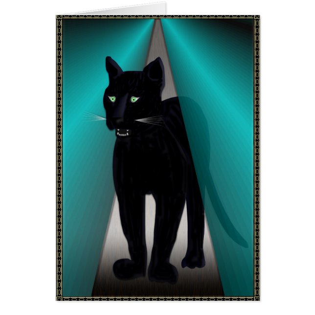 STOR SVART KATT HÄLSNINGSKORT (Framsidan)