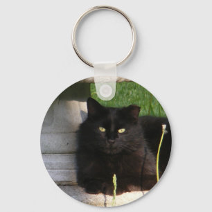 Stor svart katt~-keychain nyckelring