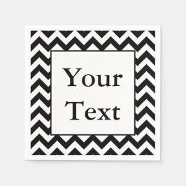 Stor, svart skerns design med Anpassningsbar text Pappersservett