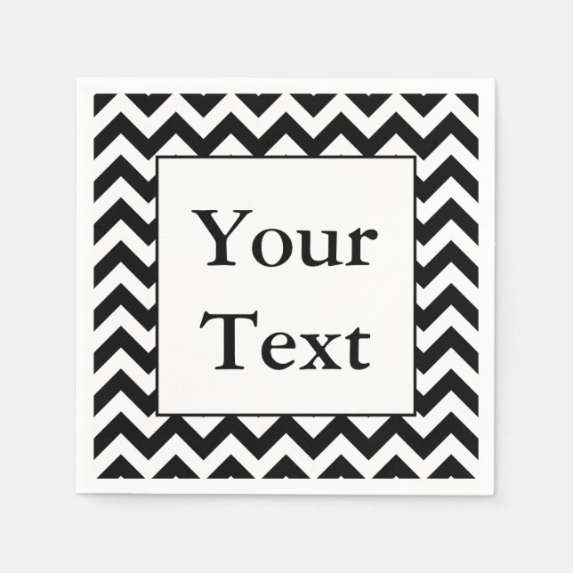 Stor, svart skerns design med Anpassningsbar text Pappersservett (Framsidan)