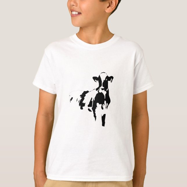 stor svartvit ko t shirt (Framsida)