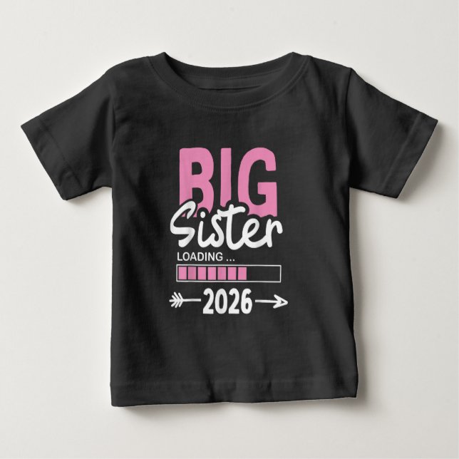Stor syster 2026 Utsedd till stor syster T Shirt (Framsida)
