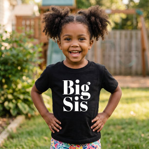 STOR SYSTER Barn Matchande Familj Svart T Shirt