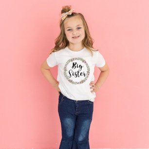 Stor syster blomsterkrans flickors t shirt