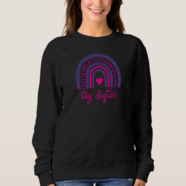 Stor syster Boho Rosa Regnbåge Stor syster Stor sy T Shirt (Framsida)