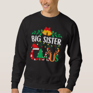 Stor syster Claus jul familjeljus träd Sankta Lång Ärmad Tröja