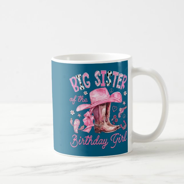 Stor syster födelsedagsflicka Rosa design Kaffemugg (Höger)