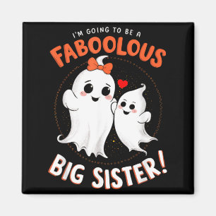 Stor syster graviditetsannonsering Halloween Söt Magnet