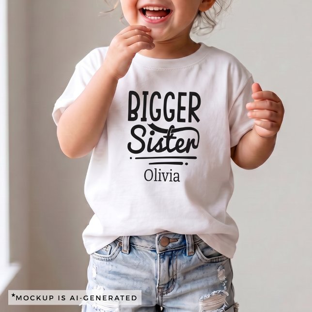 Stor syster graviditetsannonsering t shirt (Big Sister Pregnancy Announcement Toddler T-shirt)