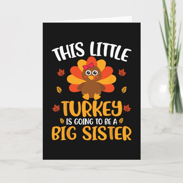 Stor syster graviditetsannonsering Thanksgiving Ka Kort (Framsida)