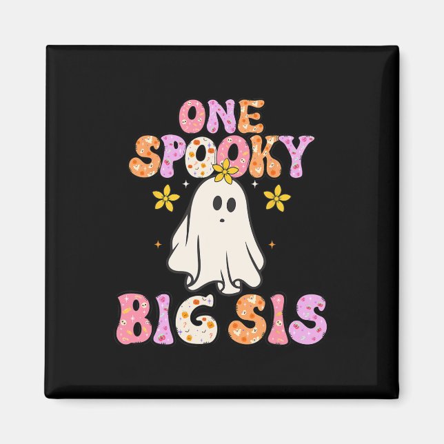 Stor syster Halloween En spöklik stor syster annon Magnet (Framsidan)