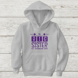 Stor syster initialer est. månad år lila t shirt