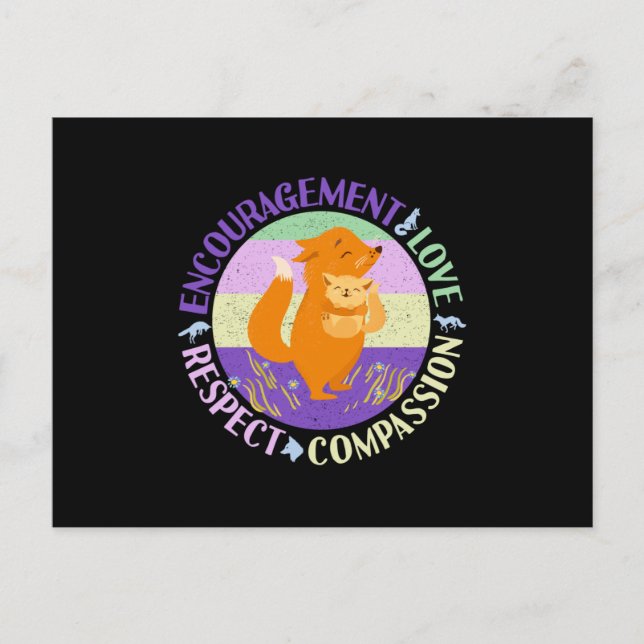 Stor syster Kärlek - Syskonskapande Räv Vykort (Framsida)